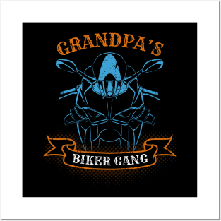 Grandpa's Biker Gang Father's Day Posters and Art